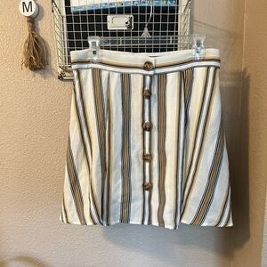 𝅺CAGE stripped button up skirt | Large